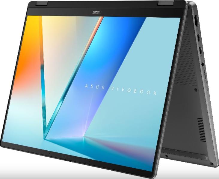 Лаптоп ASUS Vivobook 14 Flip TP3407SA-SG155WNA, Intel Core Ultra 7 258V 8C  (2.2 / 4.8 GHz, 12MB Cache), 14.0" (35.56 cm) WUXGA OLED, Touch screen, 32GB LPDDR5X, 1TB M.2 NVMe SSD, Windows 11 Home