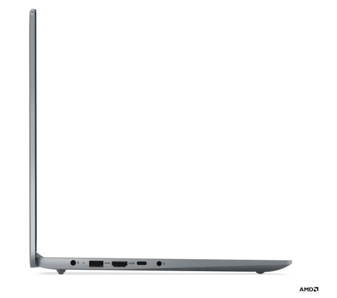 Лаптоп Lenovo IdeaPad Slim 3 15AMN8, AMD Ryzen 5 7520U 4C (2.8/4.3GHz, 2MB Cache), 15.6'' (39.62 cm) FHD IPS Anti-glare Display, AMD Radeon 610M, 16GB LPDDR5, 512GB SSD, Windows 11 Home