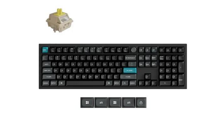 Клавиатура Keychron Q6 Ultra 8K Black, Silk POM Switch Banana, Wireless, Bluetooth, USB