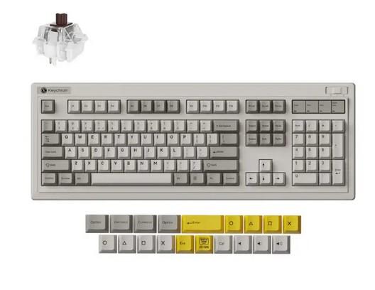 Клавиатура Keychron R6 QMK Retro, Super Brown Switch, Wireless, Bluetooth, USB