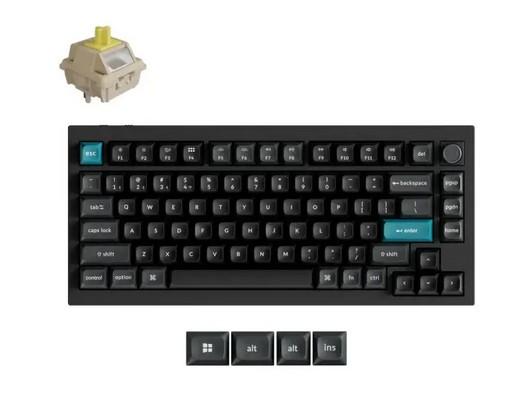 Клавиатура Keychron Q1 Ultra 8K Black, Silk POM Switch Banana, Bluetooth, USB