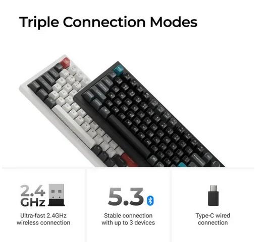 Клавиатура Keychron Q1 Ultra 8K Black, Silk POM Switch Red, Bluetooth, USB