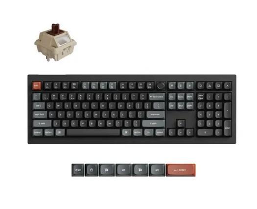 Клавиатура Keychron V6 Ultra 8K, Silk POM Switch Brown, Bluetooth, USB