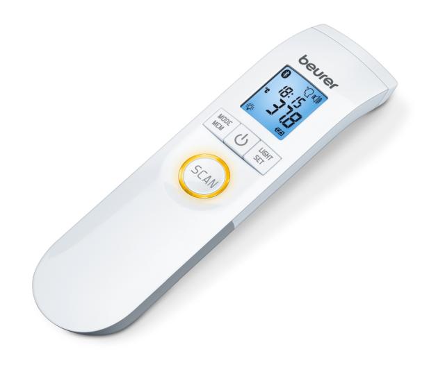 Термометър Beurer FT 95 BT non-contact thermometer, Bluetooth, Measurement of body, ambient and surface temperature, Led temperature alarm (green, yellow/ red), Displays measurements in °C and °F, Measuring distance 2/3 cm, 60 memory spaces,  Blue il