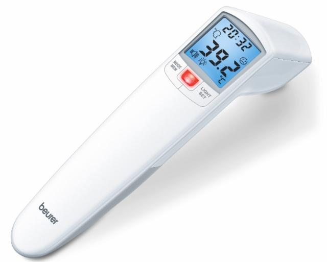 Термометър Beurer FT 100 non-contact thermometer, Distance sensor (LED/acoustic signal), Measurement of body, ambient and surface temperature, Led temperature alarm (green, yellow/ red) & face icons, Displays measurements in °C and °F, Measuring dist