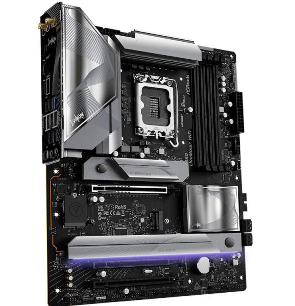 Дънна платка ASRock Z890 LiveMixer WiFi, LGA1851, 4x DDR5, PCIe 5.0, 1x Blazing M.2 NVMe, 3x Hyper M.2 NVMe, 4x SATA3 6.0 Gb/s, HDMI, ATX