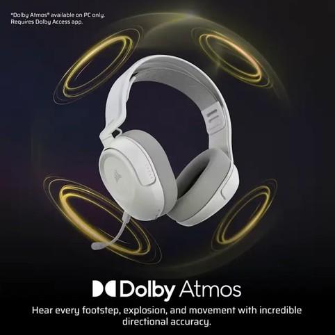 Геймърски слушалки Corsair HS35 v3, Wireless/USB Type-A, White