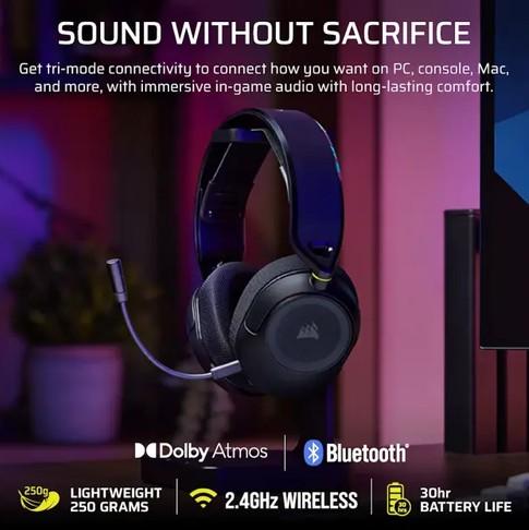 Геймърски слушалки Corsair HS35 v3 Carbon, Wireless/USB Type-A, Black