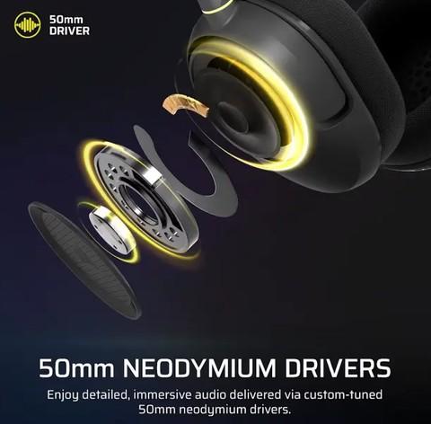 Геймърски слушалки Corsair HS35 v3 Carbon, Wireless/USB Type-A, Black