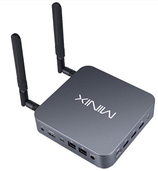 Настолен компютър MiniX NEO J51-C8, Intel Celeron N5105 4C (2.00 GHz, 4MB cache), 8GB DDR4 SoDIMM, 512 GB SSD M.2 NVMe, Dual RJ-45, Wi-Fi+BT, HDMI, miniDP, USB Type-C, Windows 11 Pro