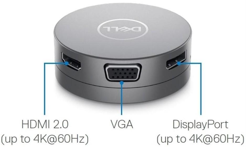 Докинг станция Dell DA310 USB-C Mobile , от USB Type-C към 1x USB C, 2x USB A, 1x HDMI, 1x VGA, 1x RJ45, Сива