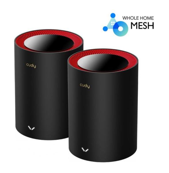 MESH система Cudy M3000 AX3000 Wi-Fi 6, 2.4/5 GHz, 574 + 2402 Mbps, LAN: 1 X 10/100/1000, WAN: 1 x 10/100/1000/2500 Mbps, (2 pack)
