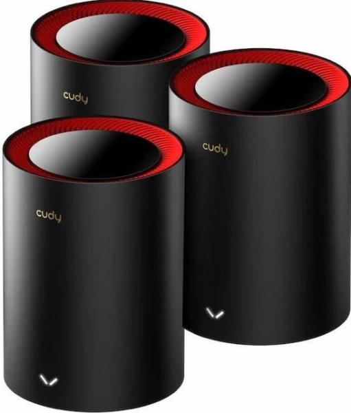 MESH система Cudy M3000 AX3000 Wi-Fi 6, 2.4/5 GHz, 574 + 2402 Mbps, LAN: 1 X 10/100/1000, WAN: 1 x 10/100/1000/2500 Mbps, (3 pack)