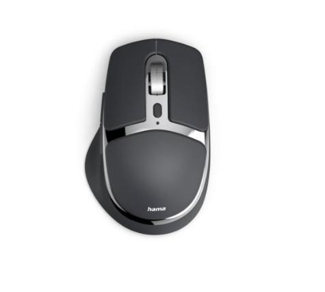 Мишка HAMA "WM-800" Wireles/Bluetooth, ергономична, оптична (800-3200 dpi), 4 бутона, тиха, Черна