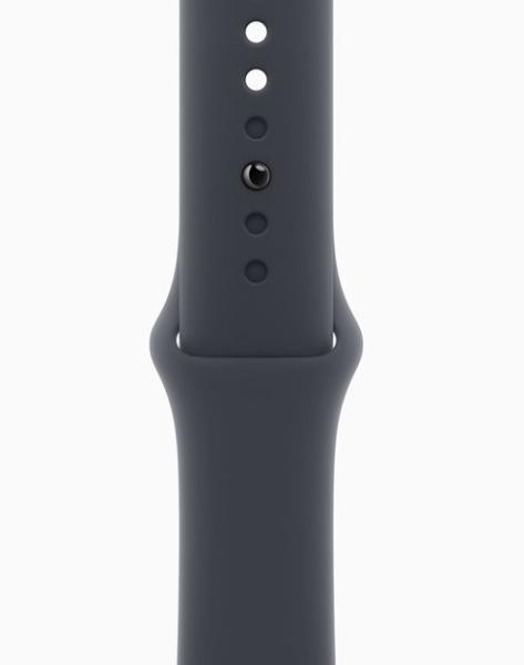 Смарт часовник Apple Watch SE 3 GPS, 40mm, 1.57" (3.99cm) Retina LTPO OLED дисплей, Wi-Fi, Bluetooth, GPS, 64GB Flash памет, Midnight Aluminium с Midnight Sport - M/L каишка
