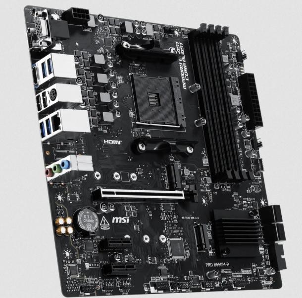 Дънна платка MSI B550M-P, AM4, 4x DDR4, 2x M2, 4x SATA 6Gb/s, DP, HDMI, VGA Micro ATX