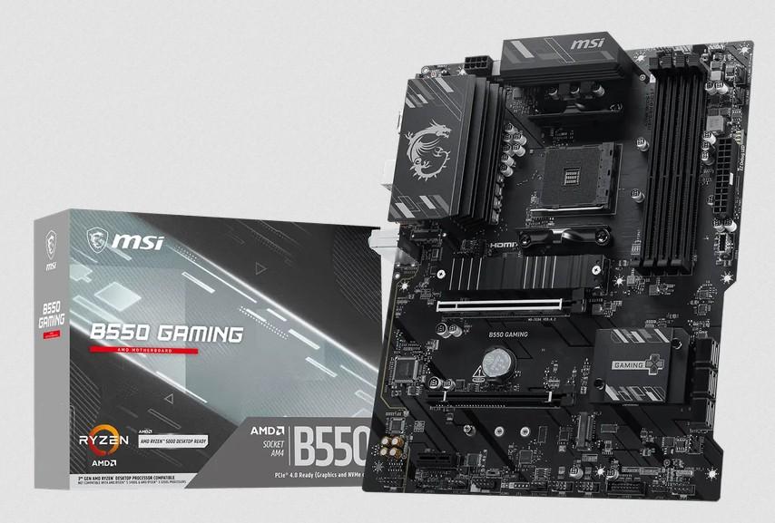 Дънна платка MSI B550 GAMING, AM4, 4x DDR4, 2x M2, 4x SATA 6Gb/s, DP, HDMI, ATX