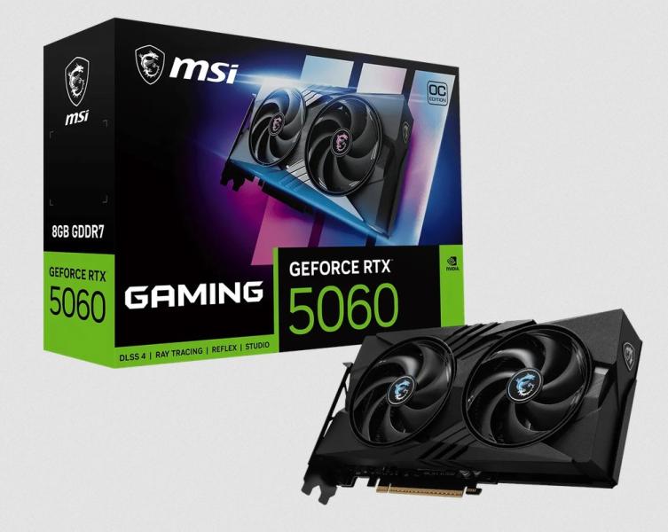 Видео карта MSI nVIDIA GeForce RTX5060 GAMING OC V1 8GB GDDR7, 128-bit, HDMI, 3x DP