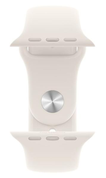 Смарт часовник Apple Watch SE 3 Cellular, 44mm, 1.78" (4.52cm) Retina LTPO OLED дисплей, LTE, Wi-Fi, Bluetooth, GPS, 64GB Flash памет, Starlight Aluminium с Starlight Sport - M/L каишка