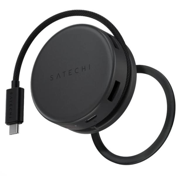 Мултипортов адаптер Satechi OntheGo 7 в 1 - Space Black - Съвместим с устройства на Apple