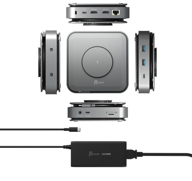 Мултипортов адаптер J5Create JCD3199P ,USB-C, l 4K HDMI™ with 140W GaN PD3.1 Power Adapter