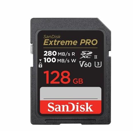 Карта памет SanDisk Extreme Pro SDXC 128GB 280MB/s & 100Mb/s Class 10 UHS-II