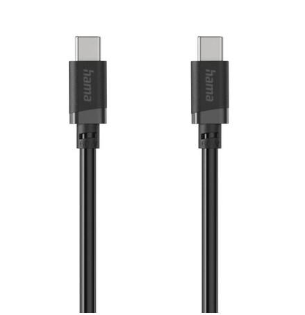 Кабел HAMA USB Type-C (м) към USB Type-C (м), 60W, 0.5 м, черен