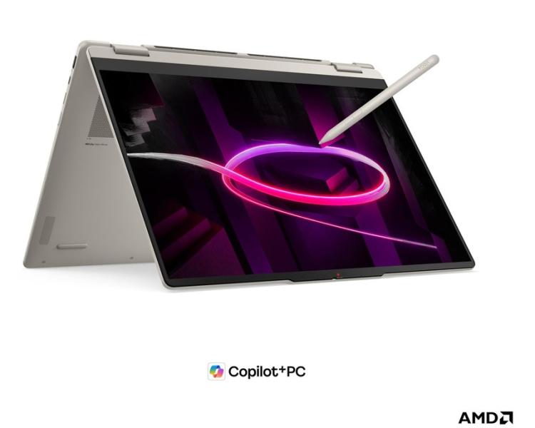 Лаптоп Lenovo Yoga 7 2-in-1 16AGP11, AMD Ryzen AI 7 445 6C (2.0 / 4.6 GHz, 8MB Cache), 16.0" (40.64 cm) 2.8K WQXGA+ OLED Display, Touchscreen, 32GB LPDDR5X, 1TB M.2 NVMe SSD, Windows 11 Home 
