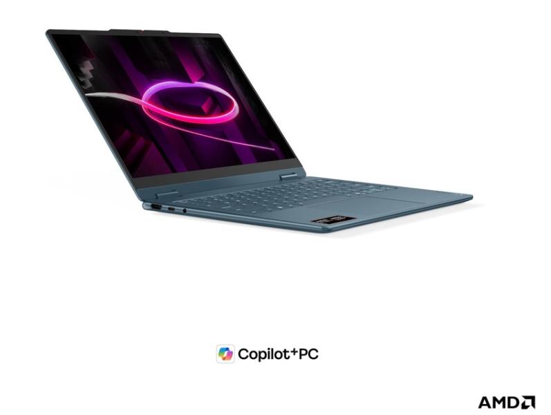 Лаптоп Lenovo Yoga 7 2-in-1 14AGP11, AMD Ryzen AI 7 445 6C (2.0 / 4.6 GHz, 8MB Cache), 14.0" (35.56 cm) WUXGA OLED Anti-fingerprint Display, Touchscreen, 24GB LPDDR5X, 1TB M.2 NVMe SSD, Free DOS