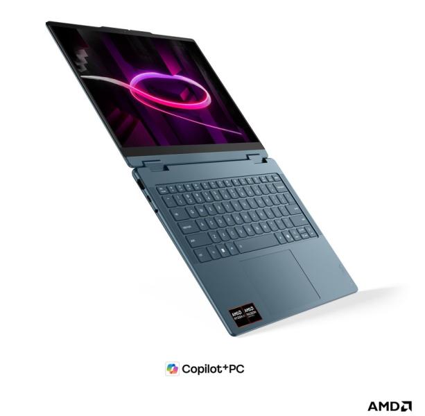Лаптоп Lenovo Yoga 7 2-in-1 14AGP11, AMD Ryzen AI 7 445 6C (2.0 / 4.6 GHz, 8MB Cache), 14.0" (35.56 cm) WUXGA OLED Anti-fingerprint Display, Touchscreen, 24GB LPDDR5X, 1TB M.2 NVMe SSD, Free DOS