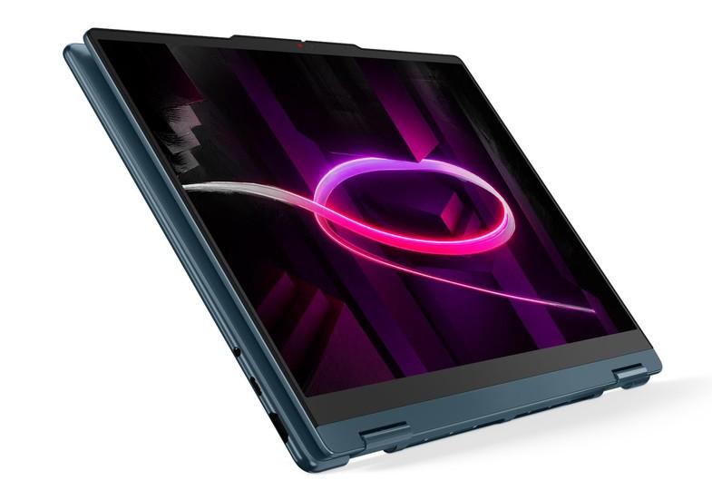 Лаптоп Lenovo Yoga 7 2-in-1 14AGP11, AMD Ryzen AI 7 445 6C (2.0 / 4.6 GHz, 8MB Cache), 14.0" (35.56 cm) WUXGA OLED Anti-fingerprint Display, Touchscreen, 24GB LPDDR5X, 1TB M.2 NVMe SSD, Free DOS
