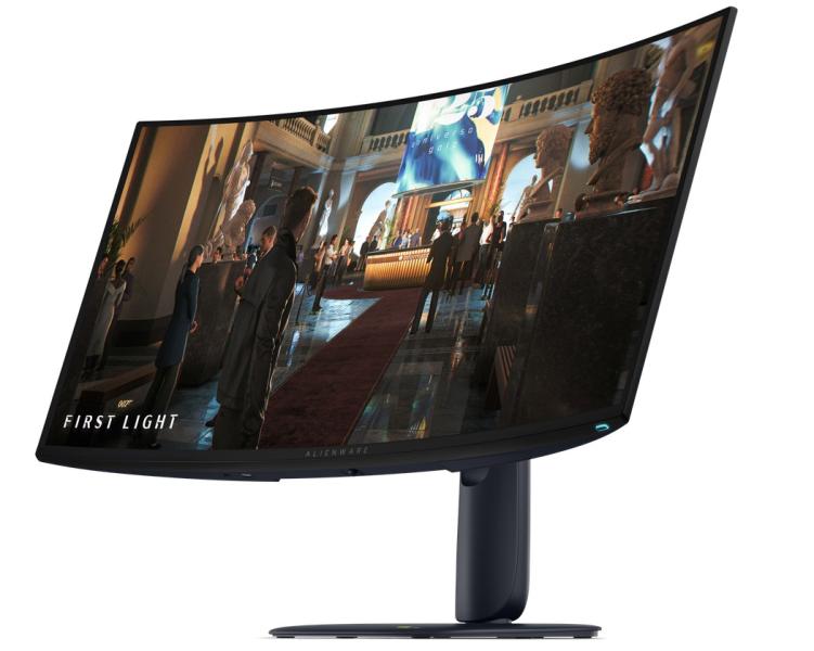 Монитор Dell Alienware AW3426DW, 34" (86.36cm) UWQHD QD-OLED curved Display, 280Hz, 0.03ms, 300cd/m2, DisplayPort, HDMI, USB, USB-C(15W), AlienFX, Tilt, Swivel, Height Adj