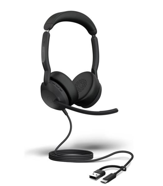 Слушалки Jabra Evolve2 50 UC Stereo, микрофон, Bluetooth/USB Type-A/C, Black