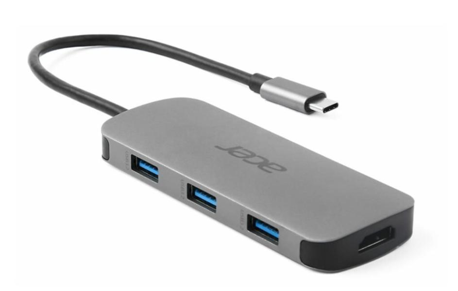 Мултипортов адаптер ACER 7in1, 1x HDMI 4K60, 3x USB 3.2, 1x SD/TF, 1x PD