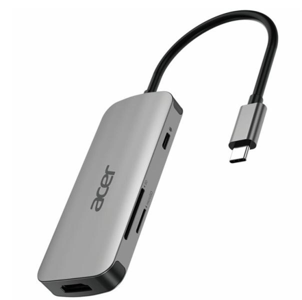 Мултипортов адаптер ACER 7in1, 1x HDMI 4K60, 3x USB 3.2, 1x SD/TF, 1x PD