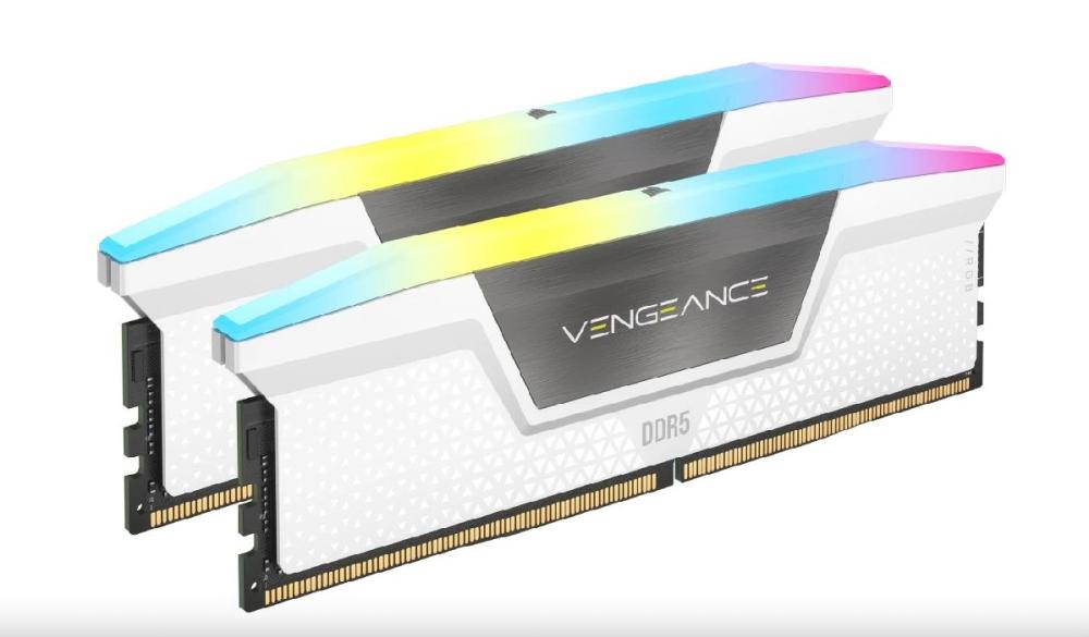 Памет Corsair Vengeance RGB WHITE 32GB (2x 16GB) DDR5, 6000MHz, CL38, 1.35 V