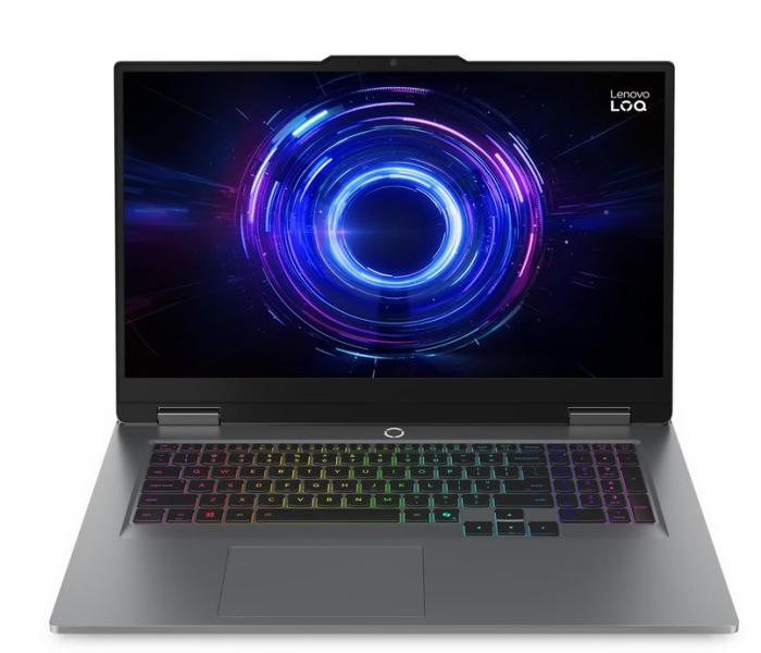 Лаптоп Lenovo LOQ 17IRX10, Intel Core i7-13650HX 14C (1.90 / 4.90 GHz, 24MB Cache), 17.3" (43.94 cm) FHD IPS Anti-glare Display, NVIDIA GF RTX5060 8GB GDDR7 DLSS 4, 24GB DDR5, 1TB M.2 NVMe SSD, No OS