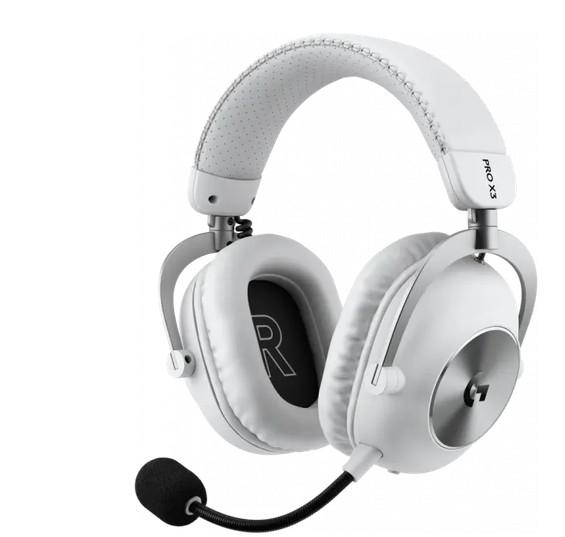 Геймърски слушалки Logitech Pro X 3 Lightspeed White, Wireless, Bluetooth, USB, Jack 3.5mm