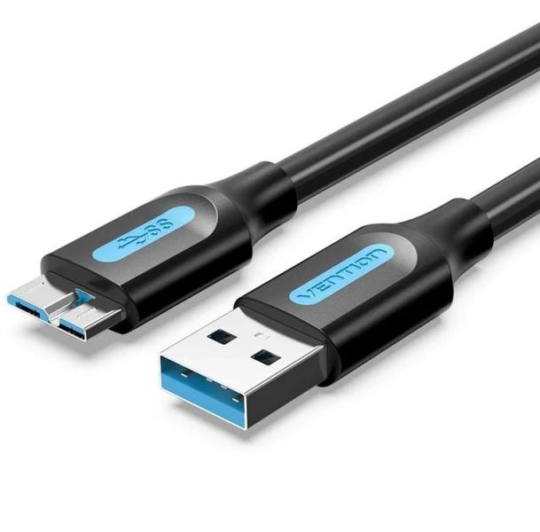 Кабел Vention USB-A 3.0(м) към USB Micro-B(м), 0.25m, Black