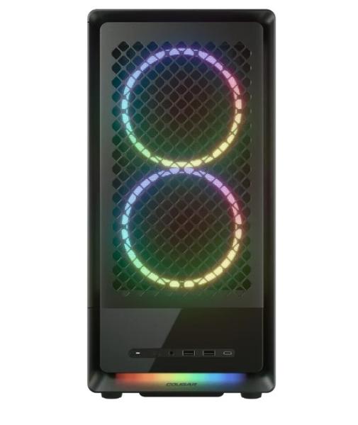 Кути COUGAR DUOAIR RGB Black, Mid Tower, 2 x USB 3.0, 1 x USB Type-C 3.2, Mini ITX / Micro ATX / ATX