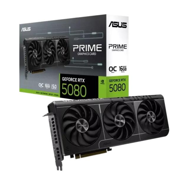 Видео карта ASUS PRIME GeForce RTX5080 16GB GDDR7 OC Edition, 256-bit, HDMi, DP