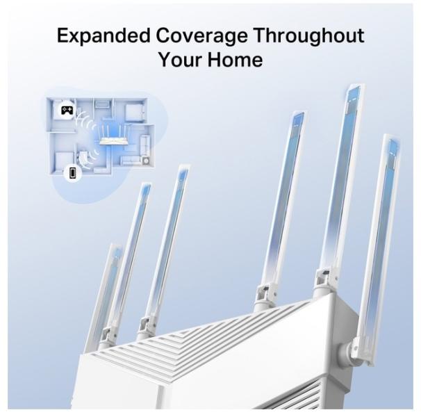 Рутер TP-Link Archer AX56, 3000Mbps, 2.4GHz / 5GHz (574 Mbps+2402 Mbps), Wireless AX, 4x 10/100/1000Mbps LAN, 1x 10/100/1000Mbps WAN, VPN server