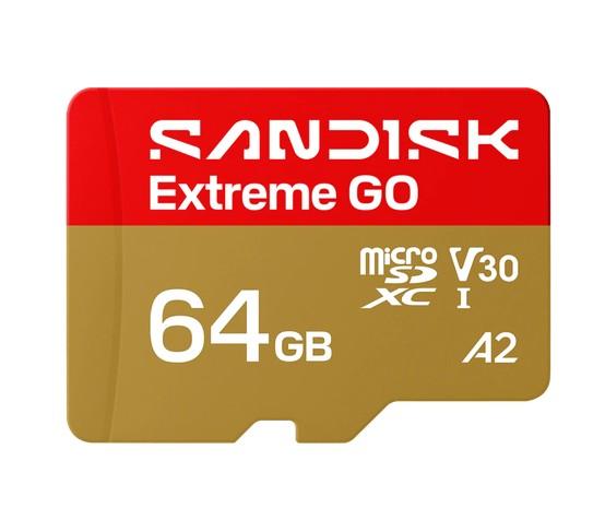 Карта памет SanDisk Extreme GO 64GB microSD, 240-160MB/s, UHS-I U3 A2 V30