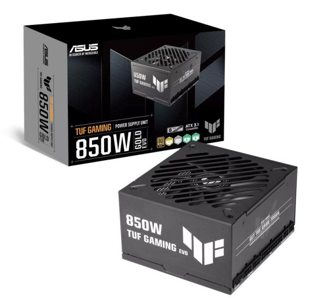 Захранване ASUS TUF Gaming 850W Gold EVO, Active PFC, ATX 3.1 / PCIe 5.1, 80 PLUS Gold, Fully Modular
