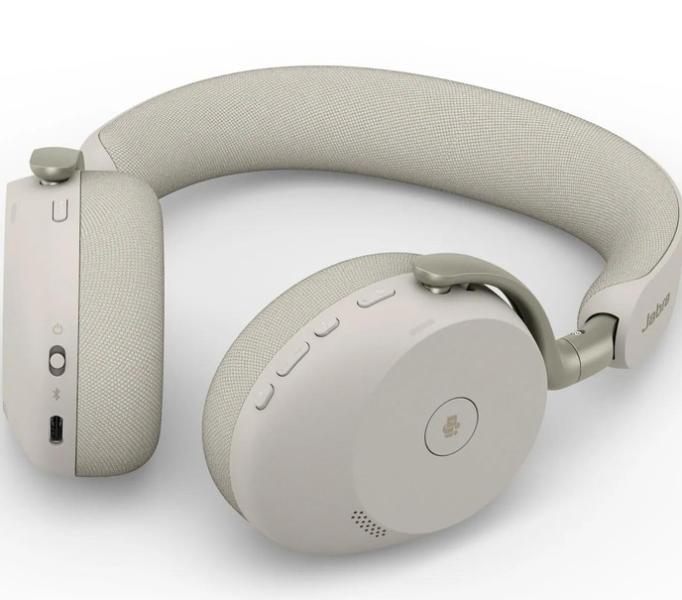 Слушалки Jabra Evolve3 75 UC + Link 390c, микрофон, Wireless/Bluetooth, USB-C, Warm Grey