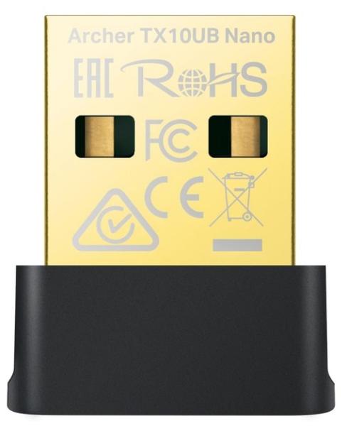 Мрежови адаптер TP-Link Archer TX10UB Nano, AX900, W-Fi 6, 2.4/5GHz (287+600 Mbps),  Bluetooth, USB 2.0