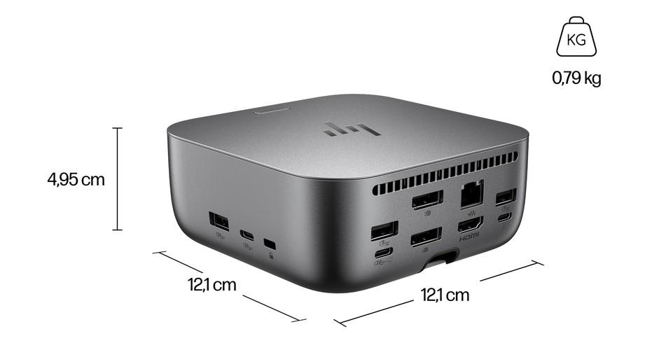Докинг станция HP Thunderbolt 4 Ultra 180W G6 Dock, Thunderbolt 4 към 1x USB C(PD) 3x USB Type-C, 5x USB-A, 2x DisplayPort, 1x HDMI, 1x RJ45, черна