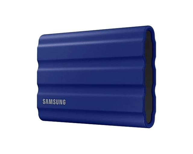 Външен диск Samsung Portable  SSD M.2 (NVMe) T7 Shield 1TB , USB 3.2 Gen2, Rugged, IP65, Read 1050 MB/s Write 1000 MB/s, Blue