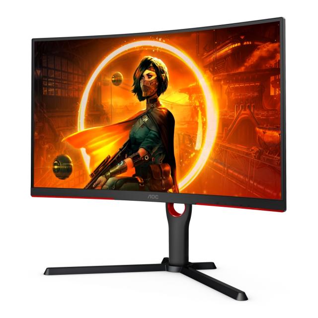Монитор AOC CQ27G3SU/BK, 27" VA WLED, 2560x1440@165Hz, 4ms GtG, 1ms MPRT, 300cd/m2, 3000:1, DC 80M:1, FreeSync Premium, FlickerFree, Low Blue Light, 3Wx2, Tilt, Height Adjust, Swivel, 2xHDMI, DP, USB hub