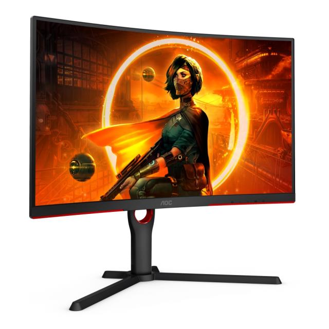 Монитор AOC CQ27G3SU/BK, 27" VA WLED, 2560x1440@165Hz, 4ms GtG, 1ms MPRT, 300cd/m2, 3000:1, DC 80M:1, FreeSync Premium, FlickerFree, Low Blue Light, 3Wx2, Tilt, Height Adjust, Swivel, 2xHDMI, DP, USB hub
